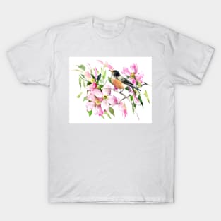 American Robin and Dogwood Flowers T-Shirt